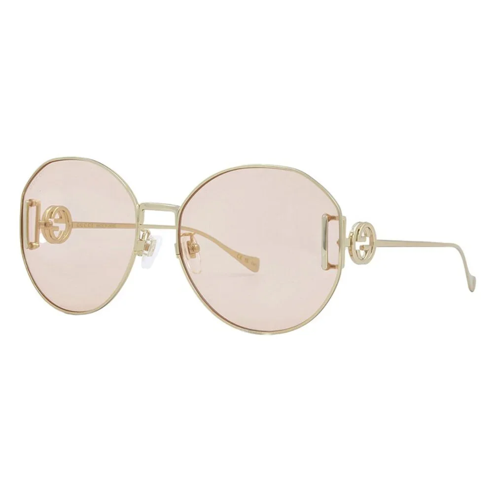 NEW GUCCI OVAL SUNGLASSES GUCCI GG1206SA 004 GOLD PINK EYEWEAR
